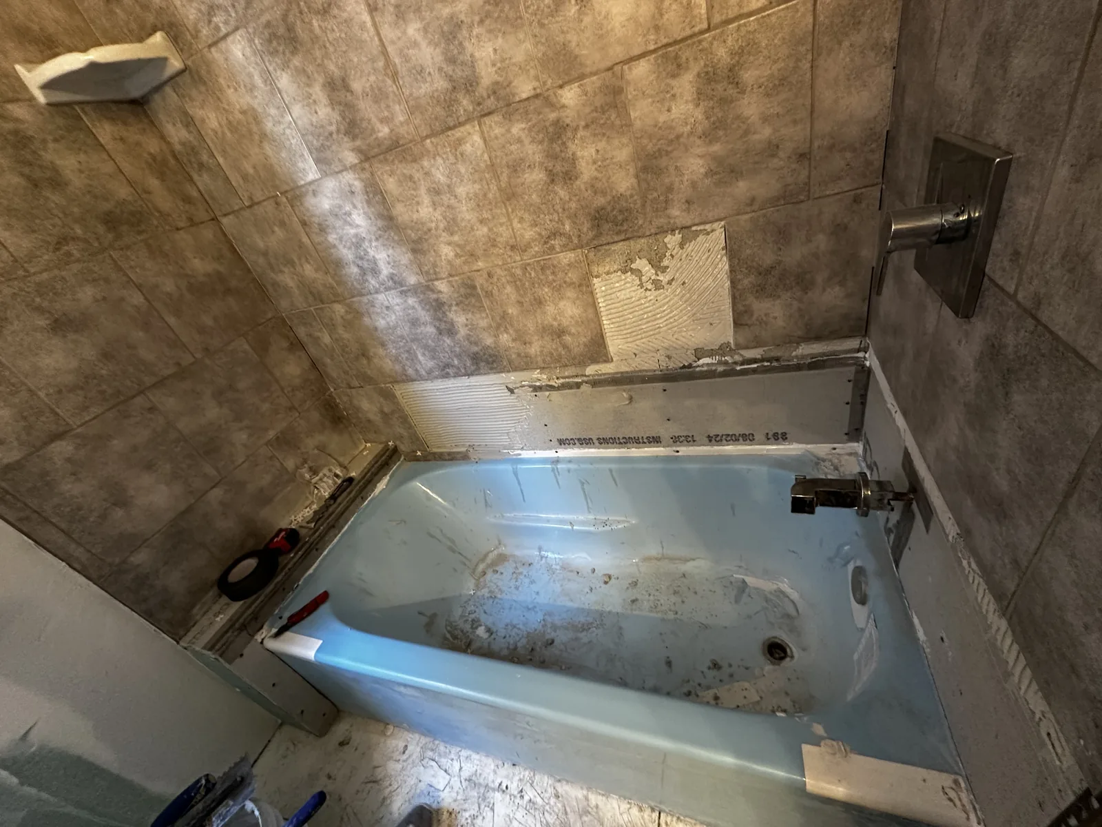 Drywall hang and finish in clean hallway, Troy