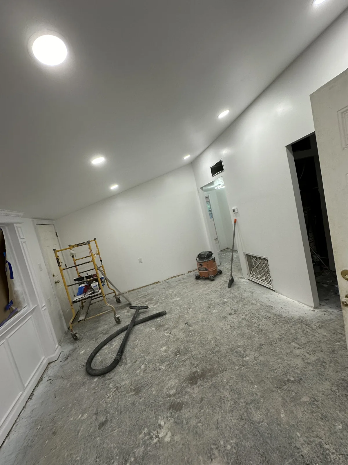 Kitchen backsplash with marble and white cabinets, Royal Oak